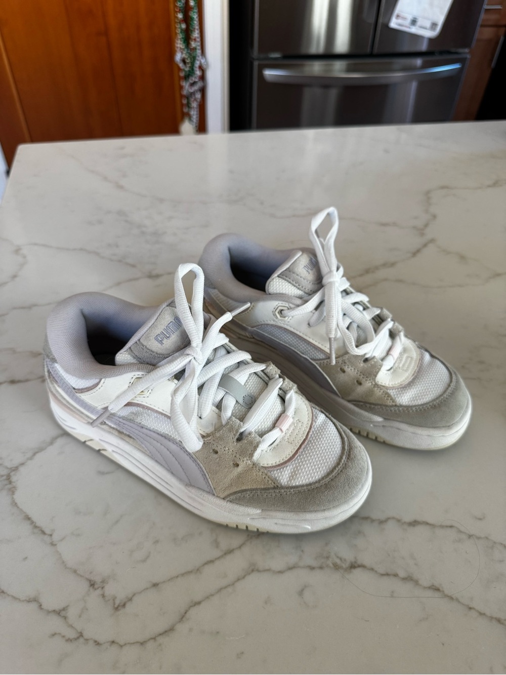 Puma White & Light Gray lifestyle Sneakers